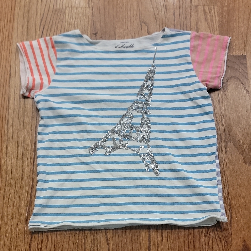 Kids Striped Shirt with Eiffel Tower Design